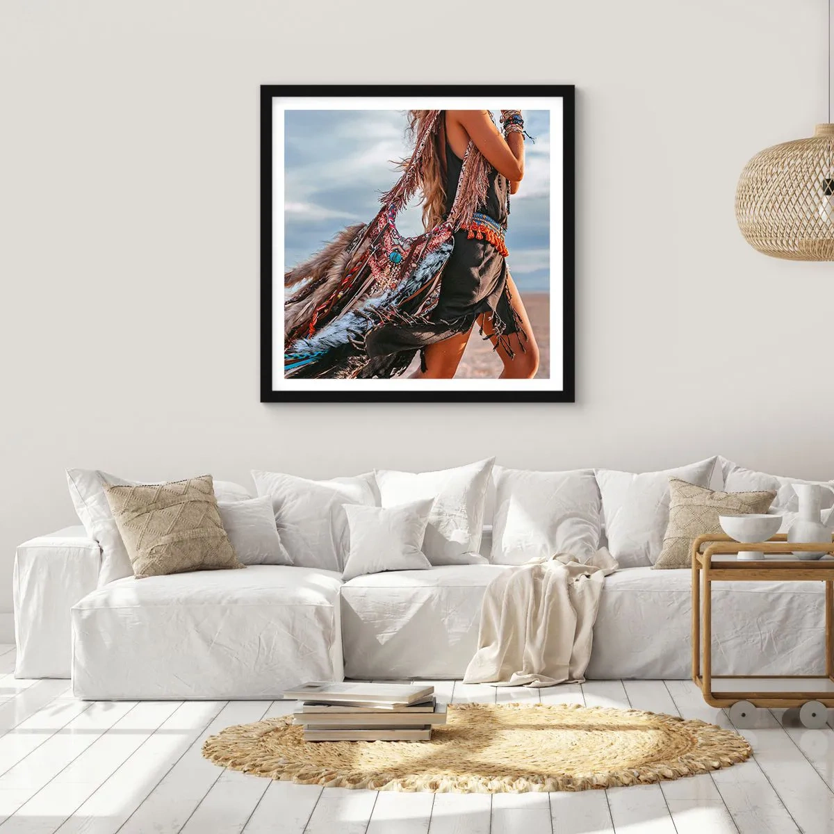 Poster în ramă neagră - Iubita șamanului - 60x60 cm