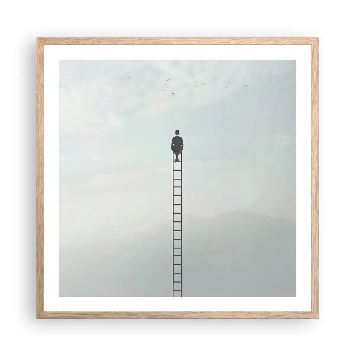 Poster în ramă de stejar deschis - Fii deasupra - 60x60 cm