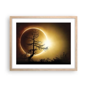 Poster în ramă de stejar deschis - Eclipsă totală - 50x40 cm