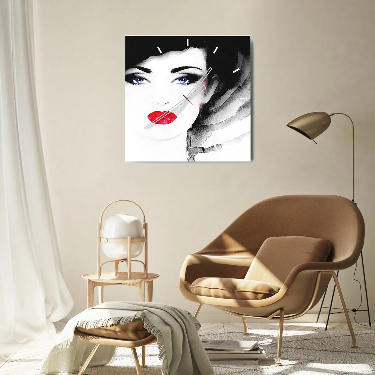 Ceas de perete - Ceas pe sticlă - Respinge și cheamă - 40x40 cm