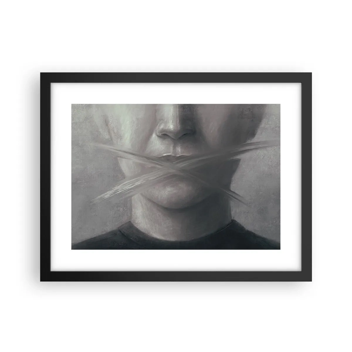 Poster în ramă neagră - Nici un cuvânt - 40x30 cm