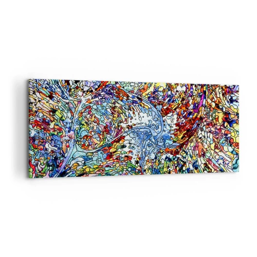 Tablou pe pânză - Vitraliu de picături - 100x40 cm