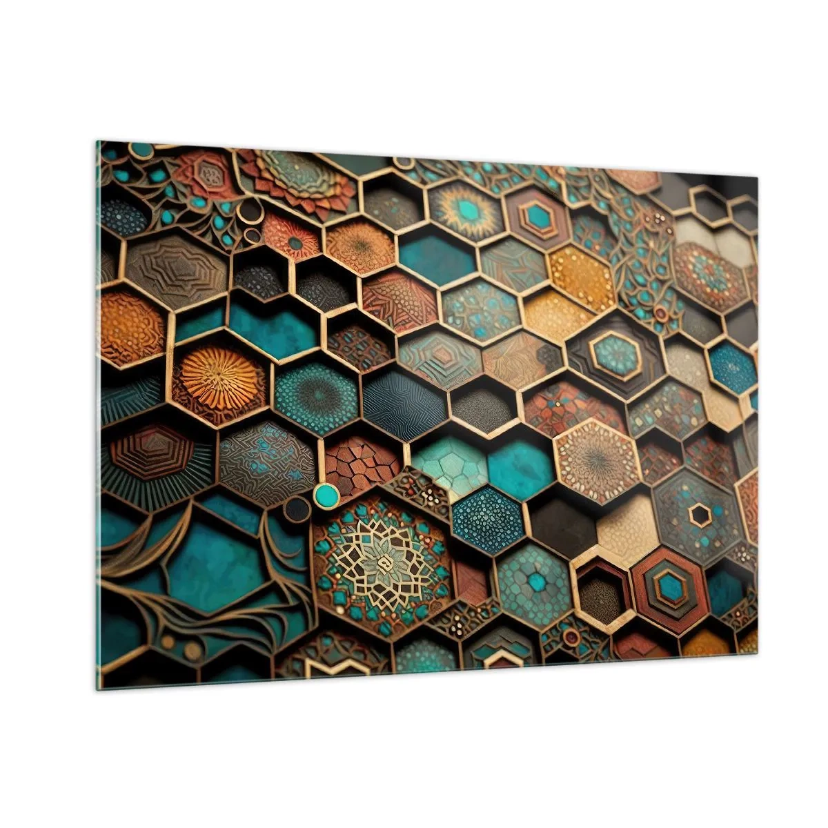 Tablou pe sticlă - Ornamente arabe - o variație - 100x70 cm
