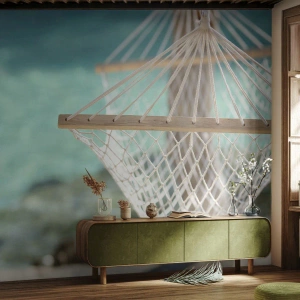 Tapet Premium Sand - Timp de relaxare - Hamac, plajă, Călătorii - 100x70 cm