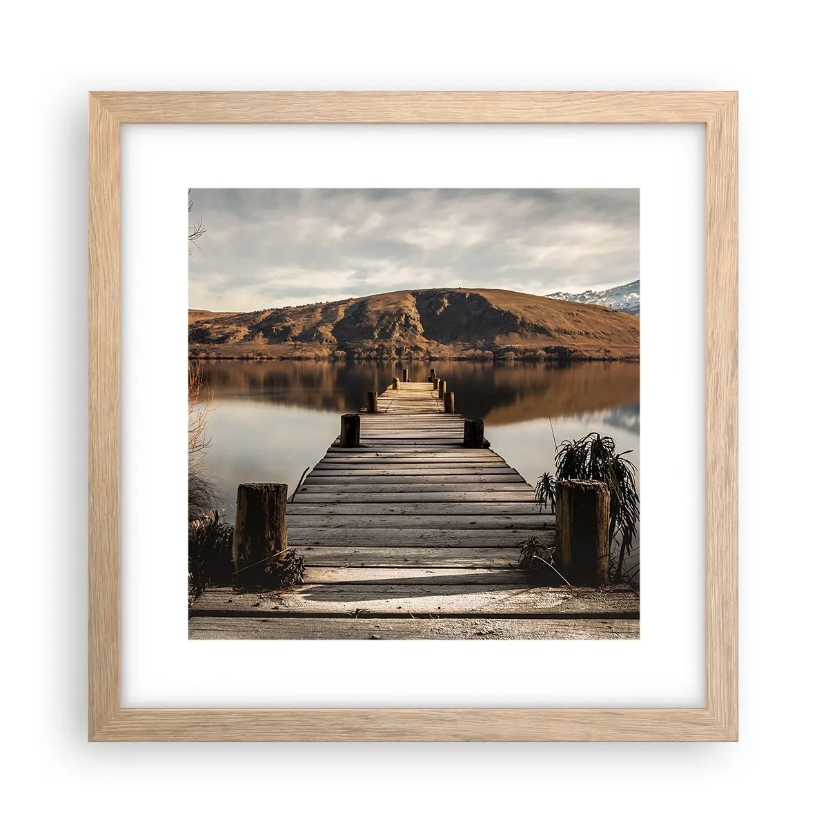 Poster în ramă de stejar deschis - Peisaj în tăcere - 30x30 cm