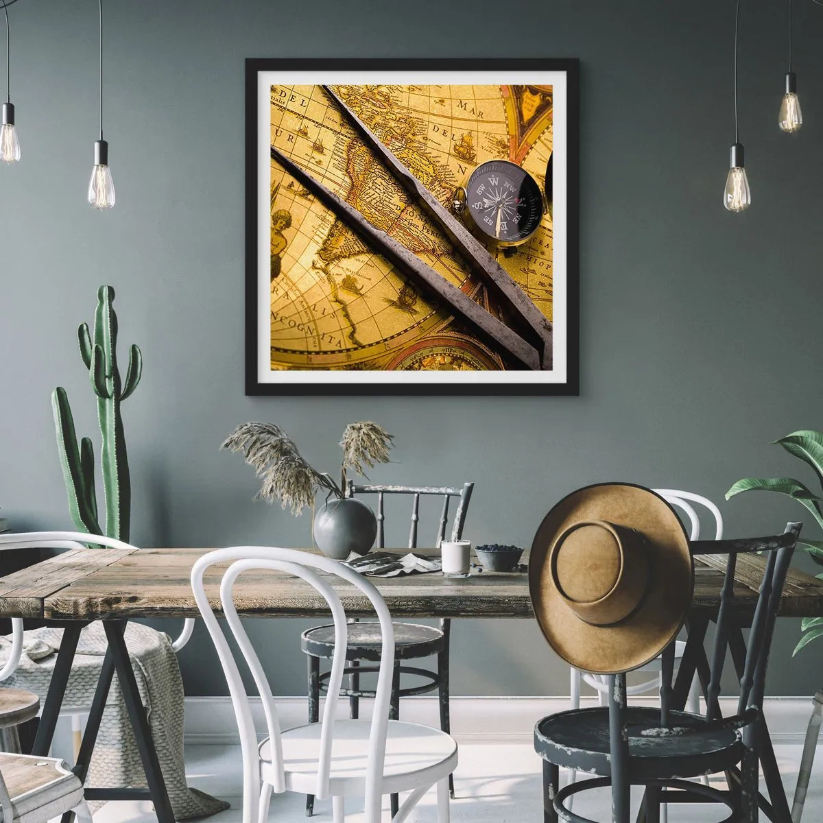 Poster în ramă neagră - Unde sunt aceste comori? - 50x50 cm