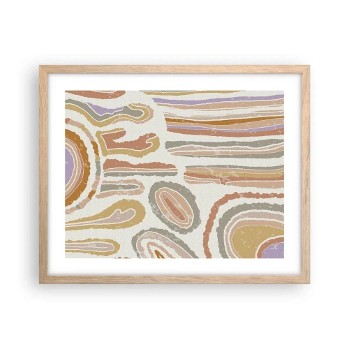 Poster în ramă de stejar deschis - Secțiuni colorate - 50x40 cm
