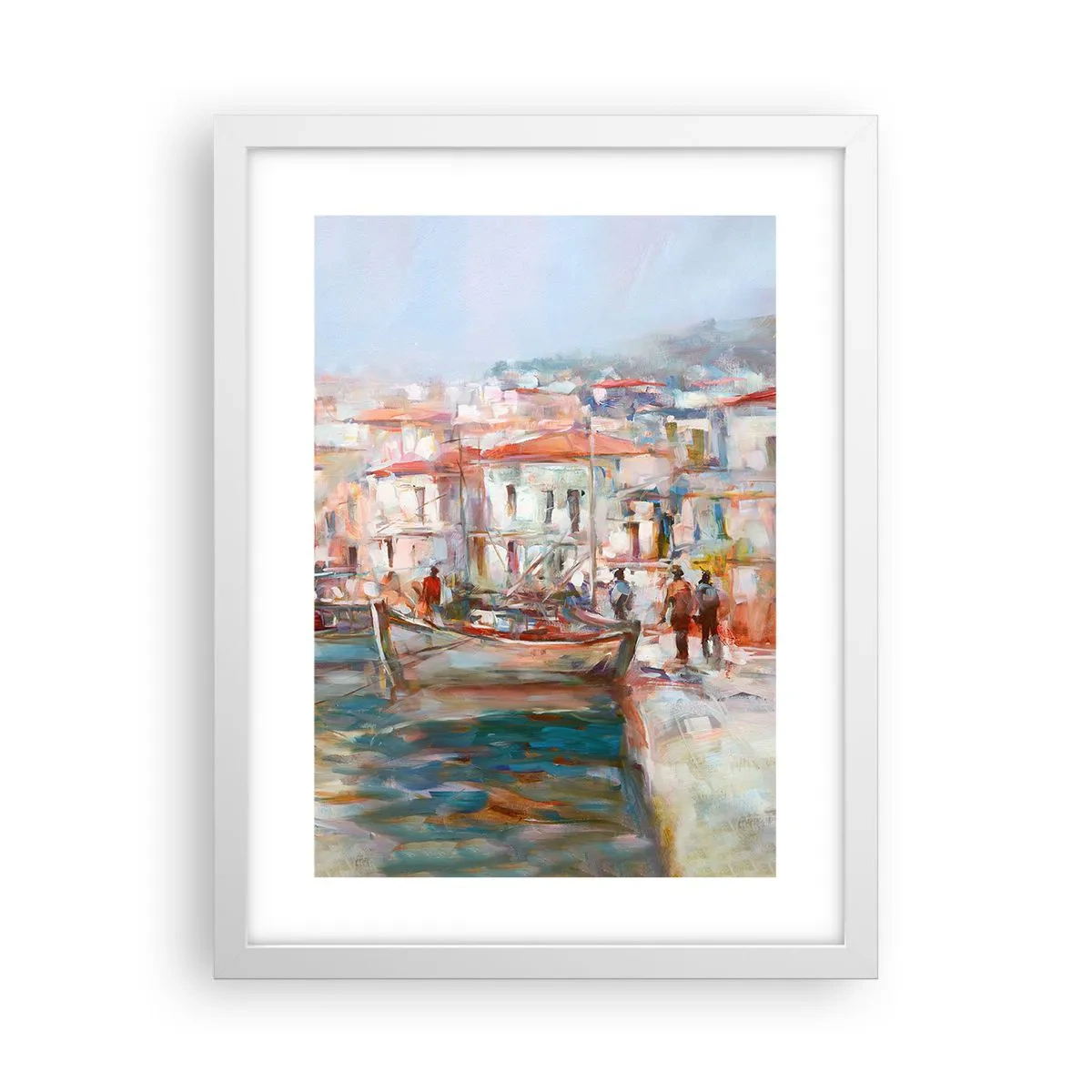 Poster în ramă albă - Vacanță pastelată - 30x40 cm