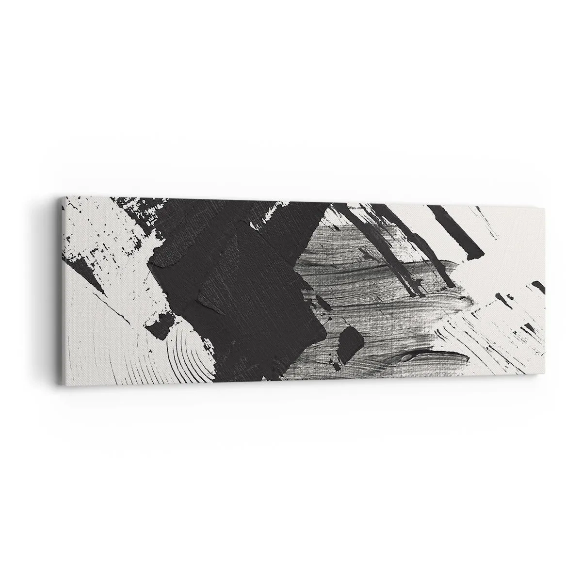 Tablou pe pânză - Abstracție - expresie de negru - 90x30 cm