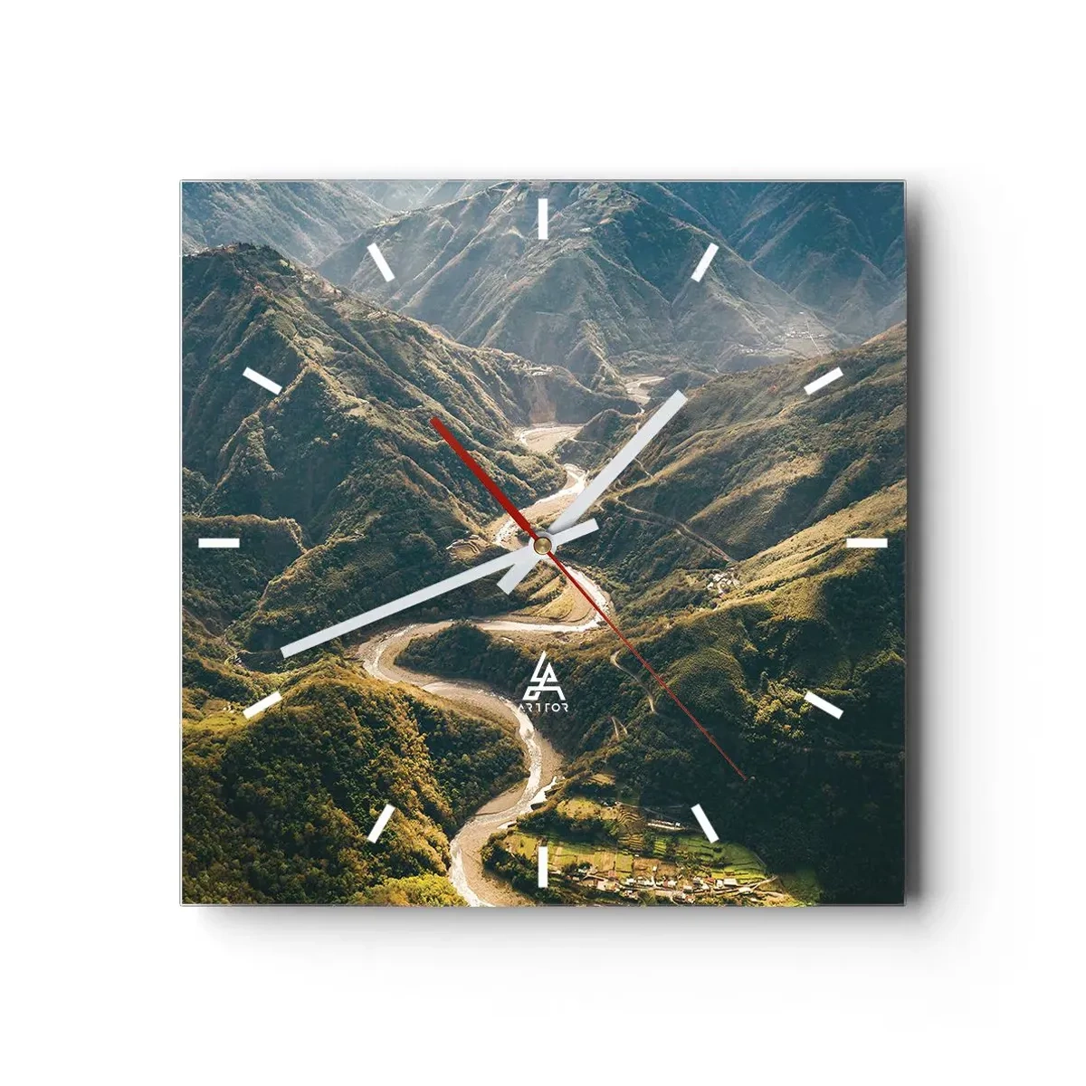 Ceas de perete - Ceas pe sticlă - Direct din inima munților - 40x40 cm