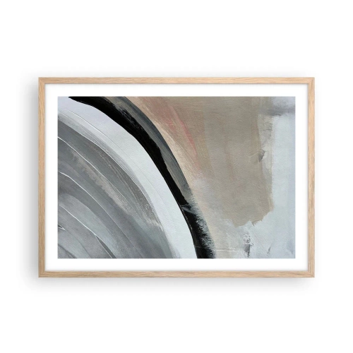 Poster în ramă de stejar deschis - Compoziție: arc de negru și gri - 70x50 cm