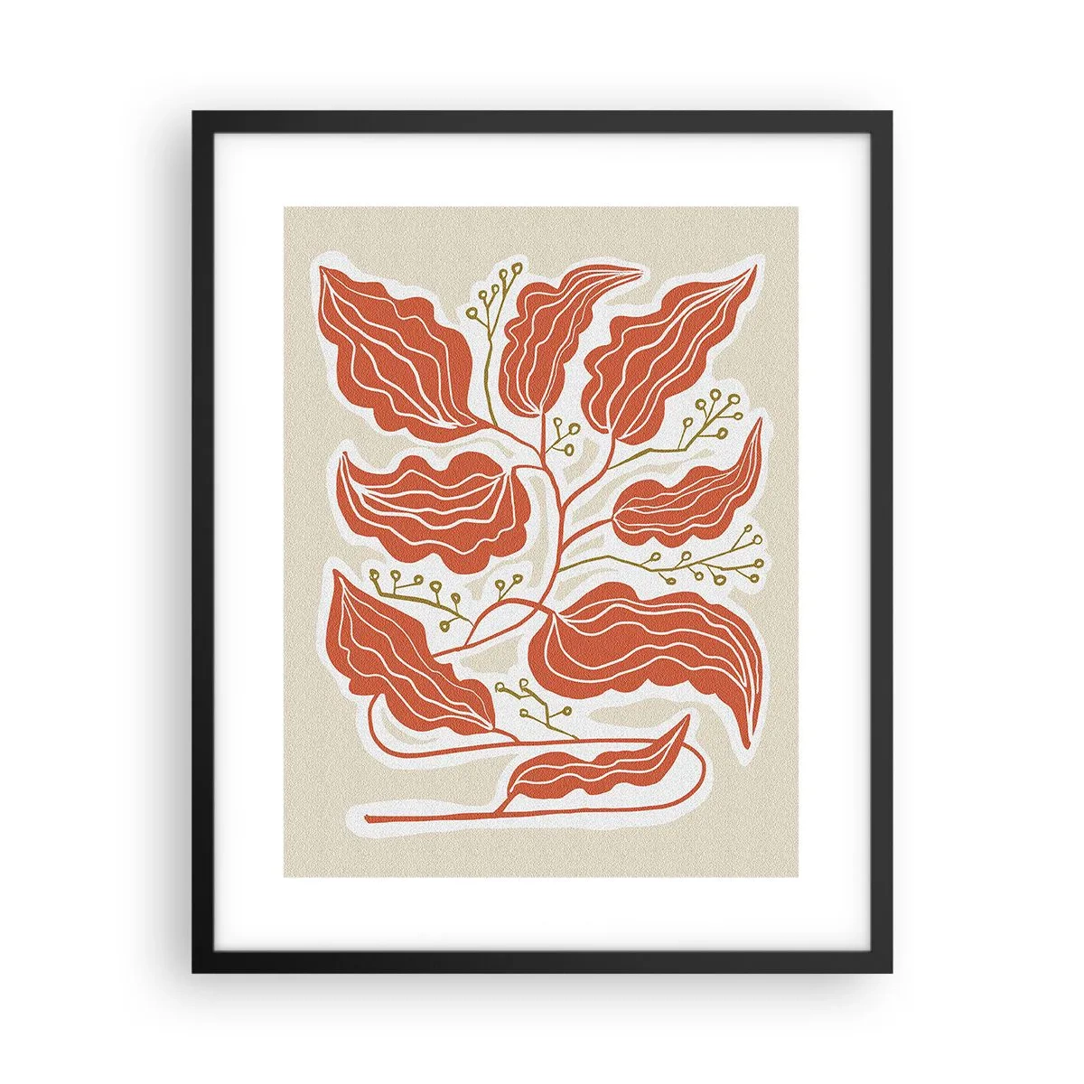 Poster în ramă neagră - Folk și coral - 40x50 cm