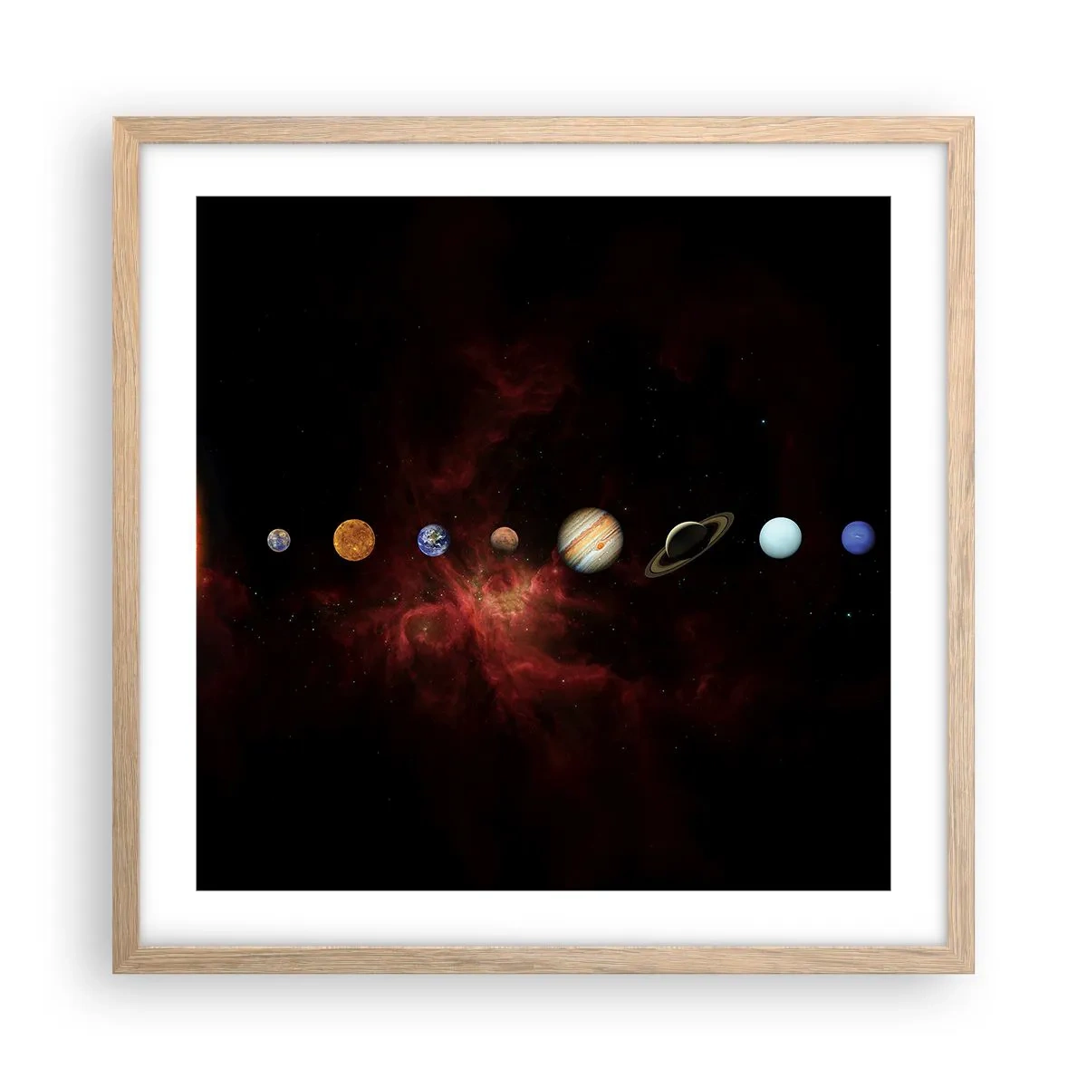 Poster în ramă de stejar deschis - Cartierul nostru - 50x50 cm