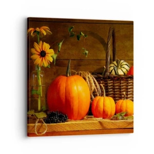 Tablou pe pânză - Compoziție rustică - cadouri de toamnă - 30x30 cm
