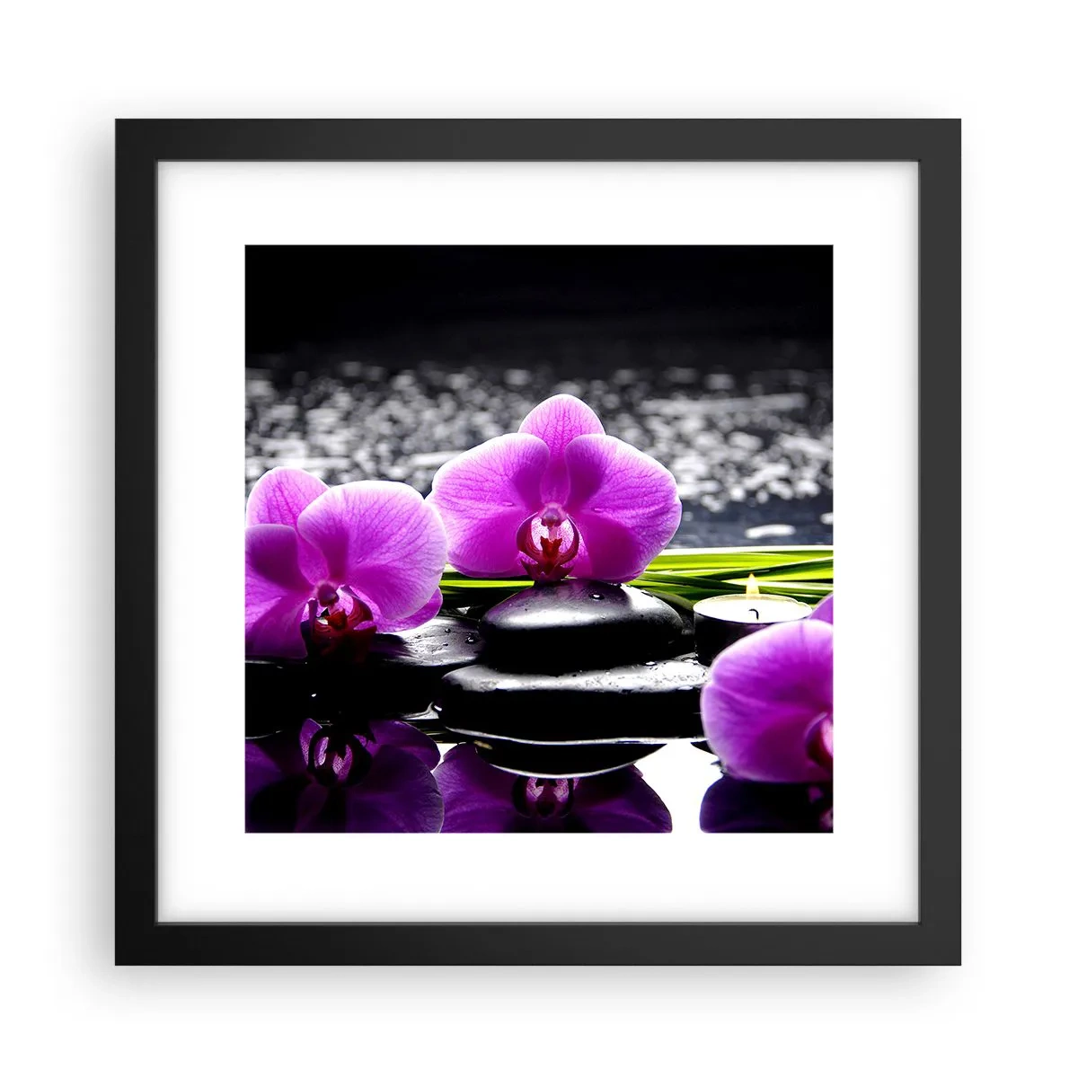 Poster în ramă neagră - Să te scufunzi în pace și liniște - 30x30 cm