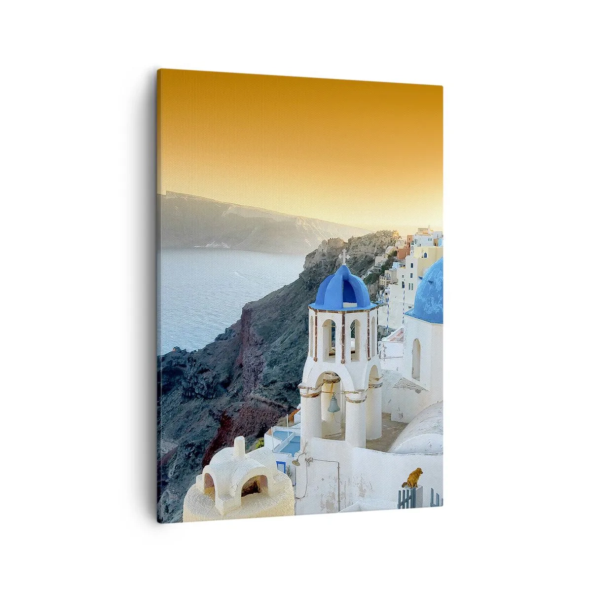 Tablou pe pânză - Santorini - îmbrățișat de stânci - 50x70 cm
