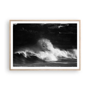 Poster în ramă de stejar deschis - Provocare acceptată! - 100x70 cm