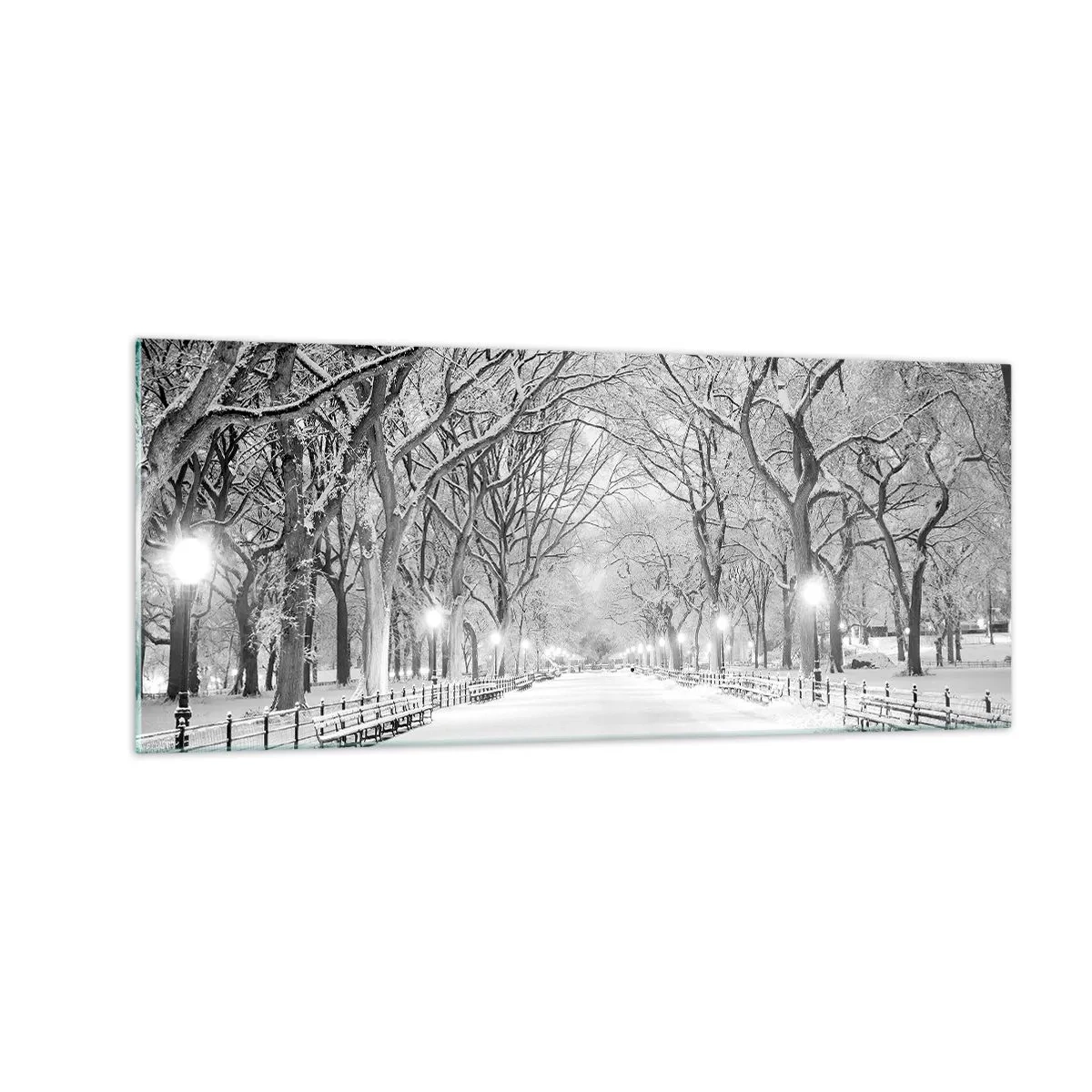 Tablou pe sticlă - Cele patru anotimpuri – iarna - 100x40 cm