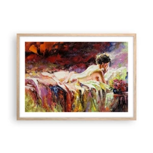Poster în ramă de stejar deschis - Venus în gând - 70x50 cm