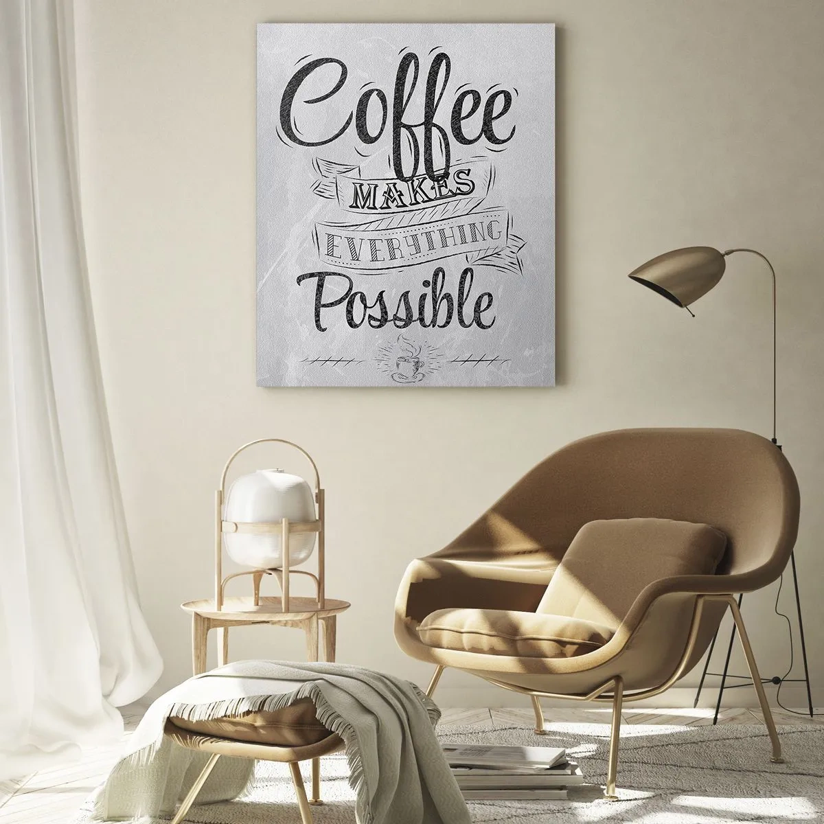 Tablou pe sticlă - Cum să nu iubești cafeaua - 50x70 cm