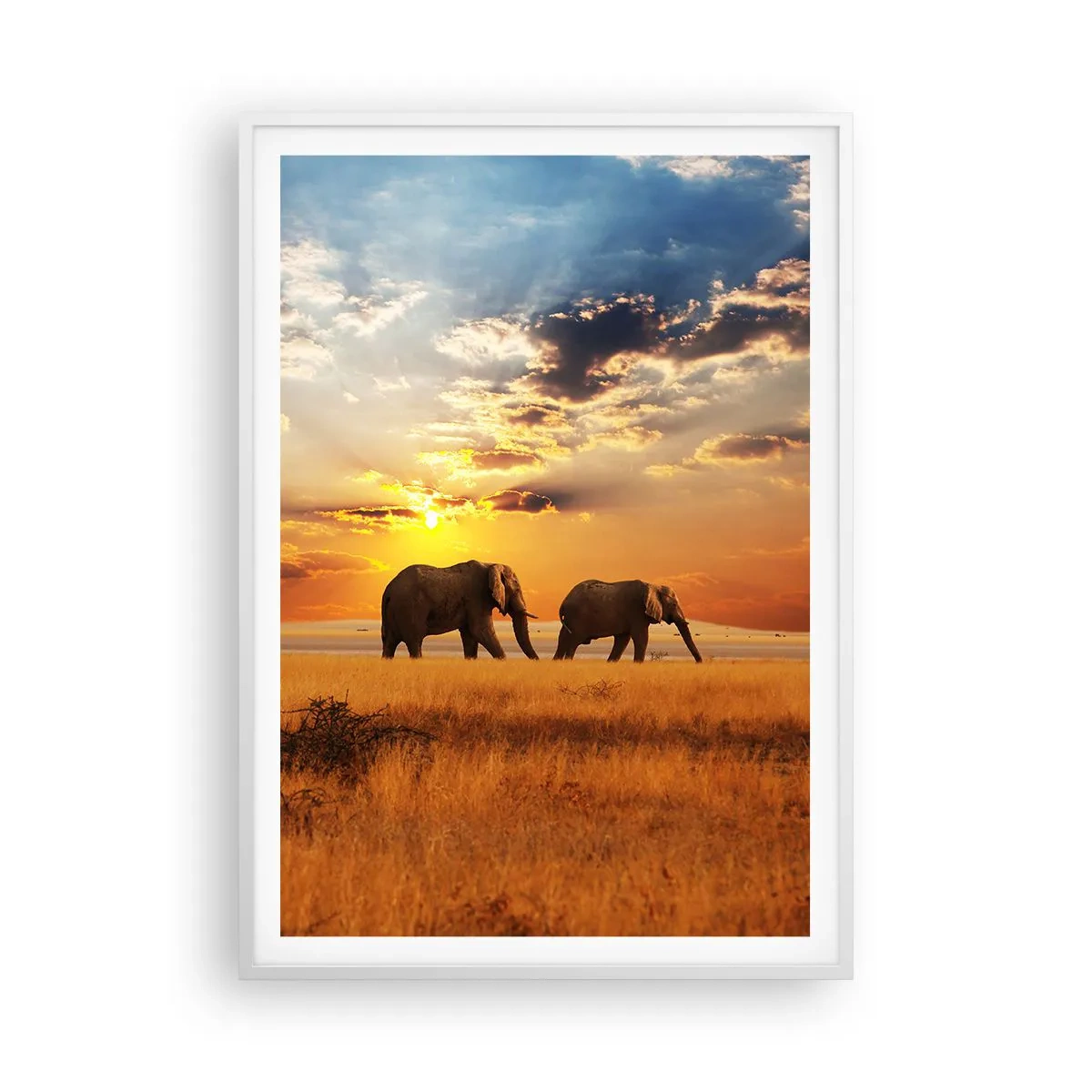 Poster în ramă albă - Plimbare în familie - 70x100 cm