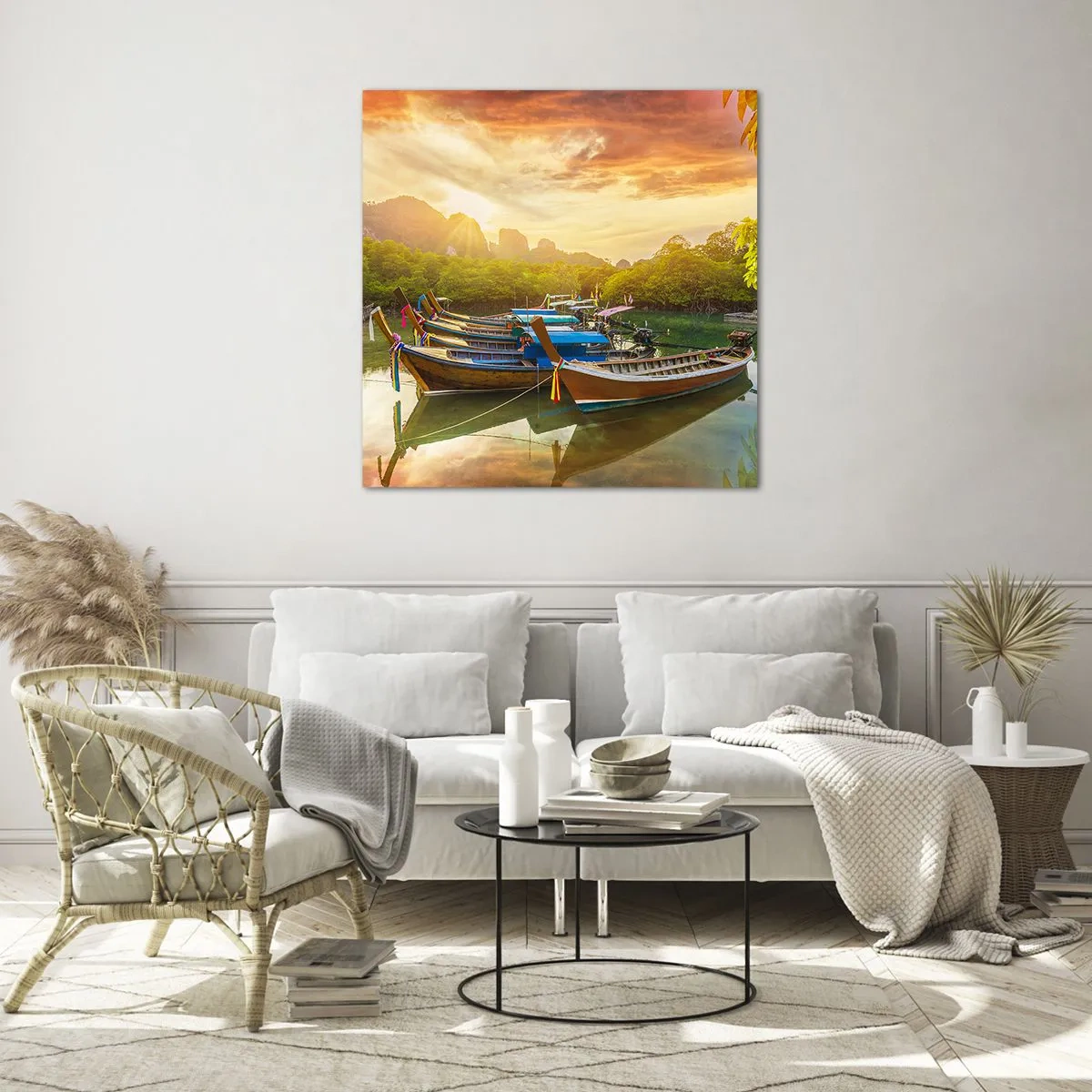 Tablou pe sticlă - Înainte de o zi plină - 40x40 cm