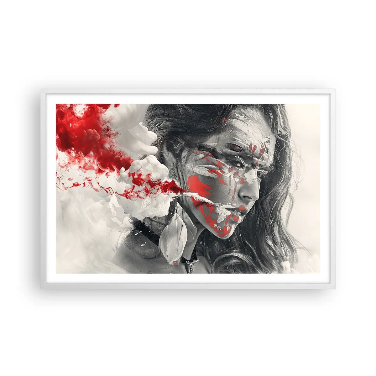Poster în ramă albă - În aburul absurdului - 91x61 cm