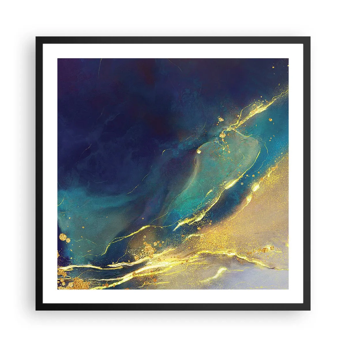 Poster în ramă neagră - Baltă de aur - 60x60 cm