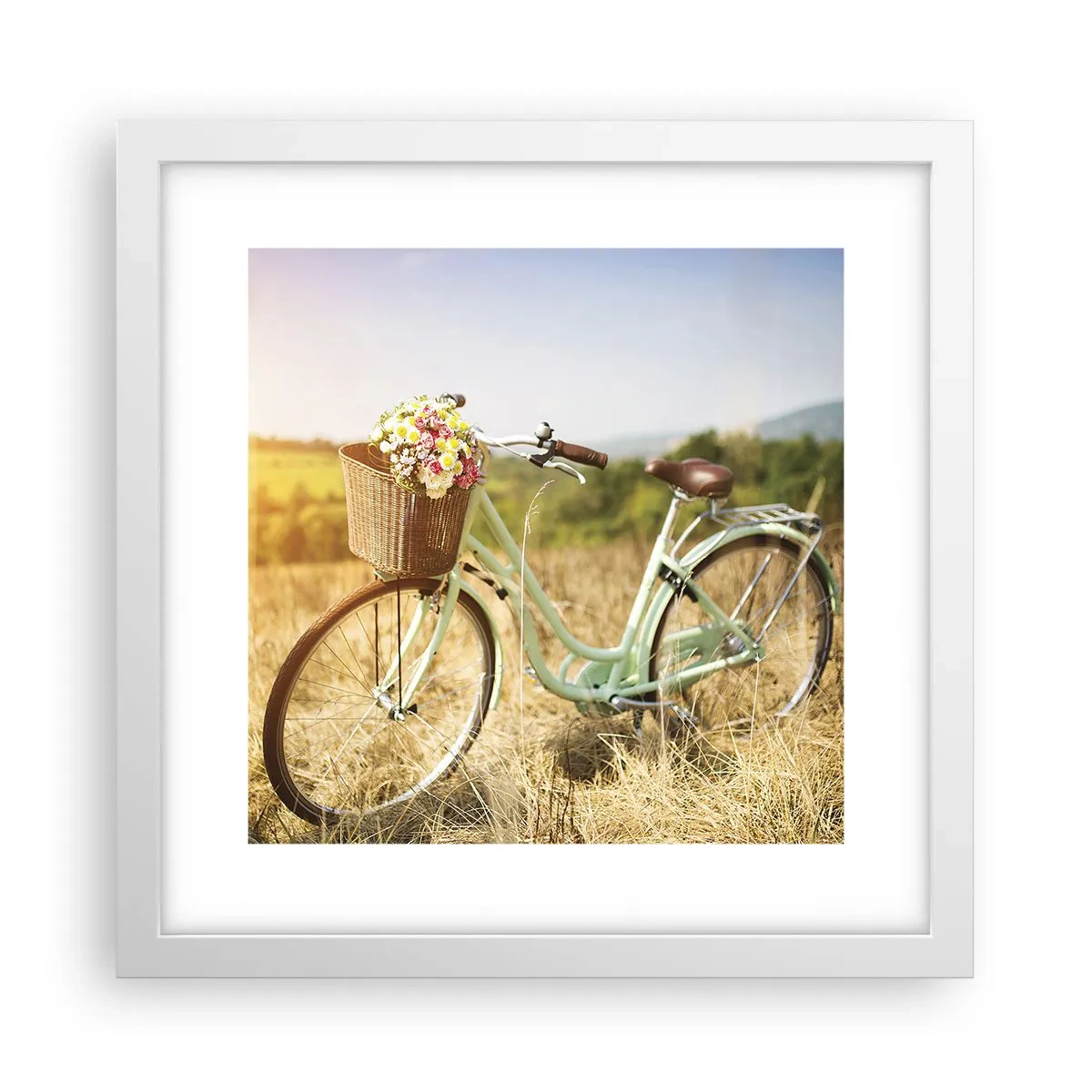 Poster în ramă albă - Mă odihnesc aici un pic - 30x30 cm