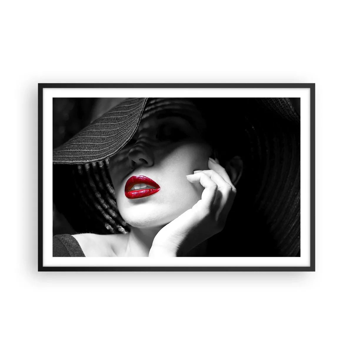 Poster în ramă neagră - Studiu în stacojiu - 91x61 cm