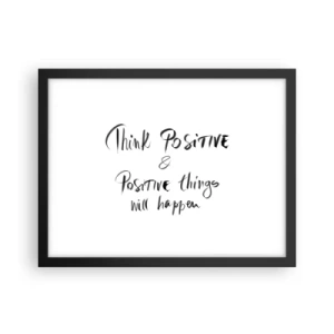 Poster în ramă neagră - Cum să trăim bine? - 40x30 cm