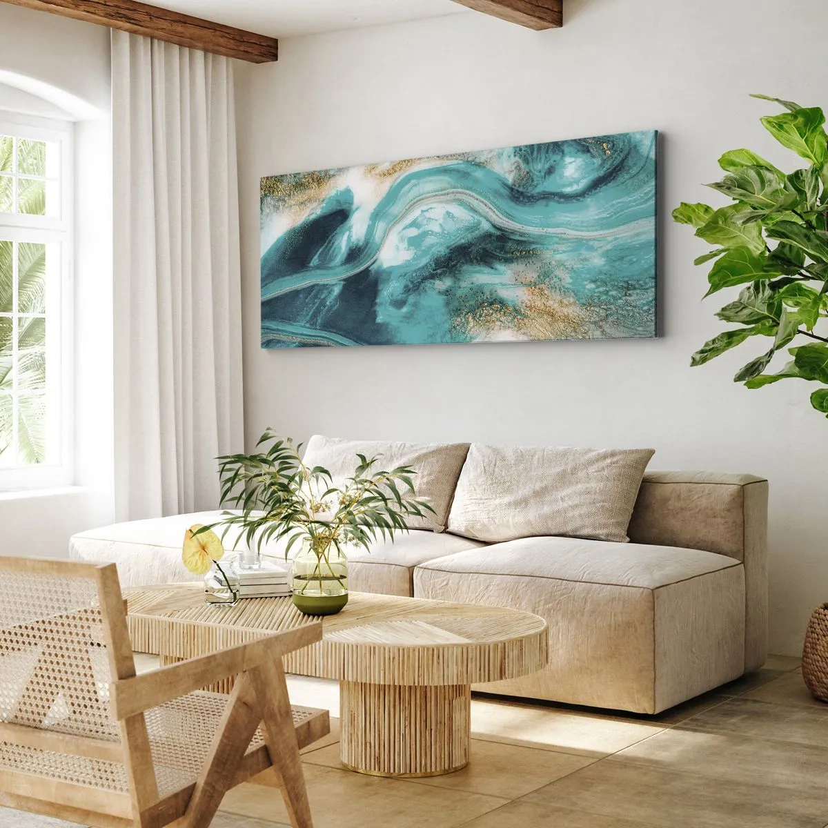 Tablou pe pânză - Râul de aur - 100x40 cm