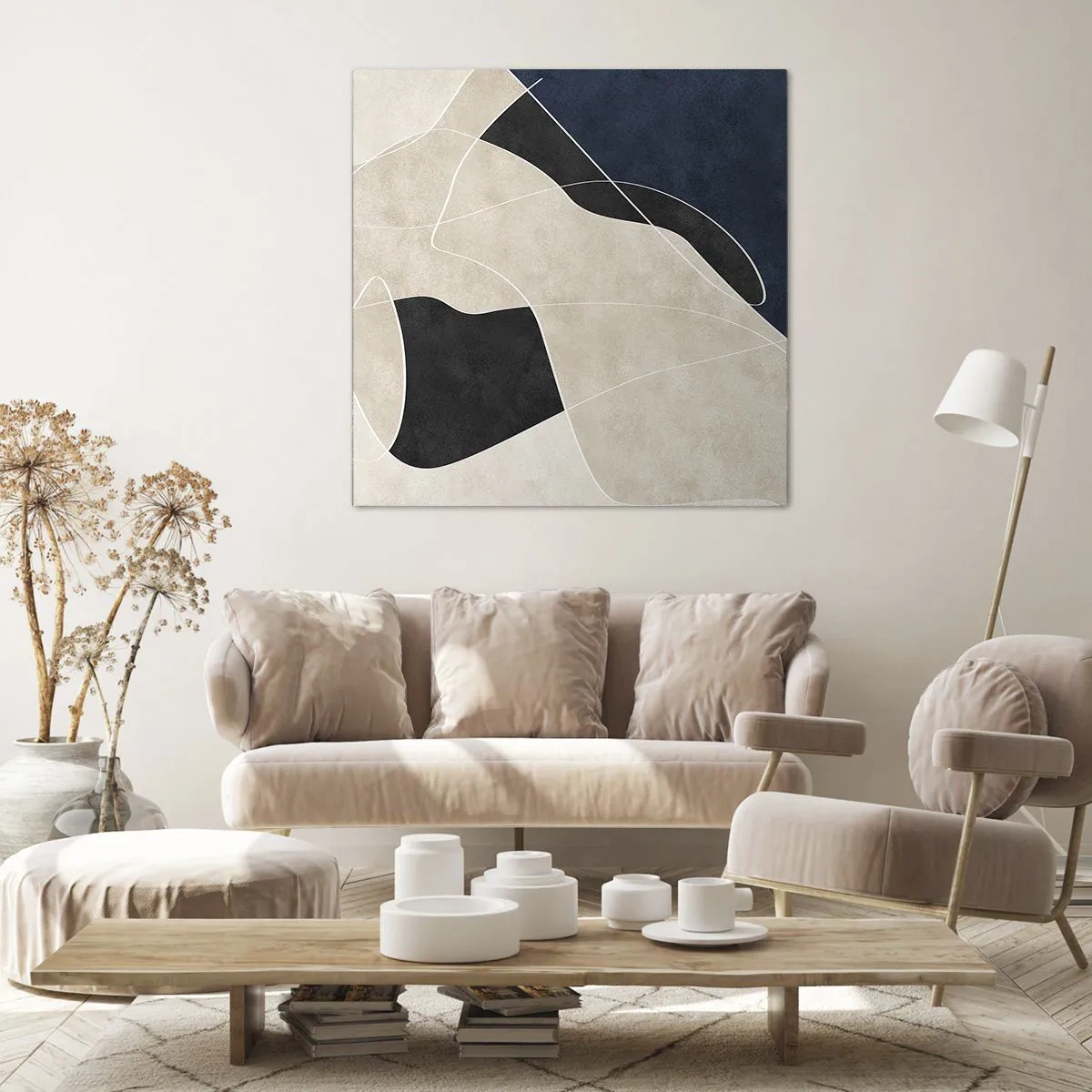 Tablou pe pânză - Compoziție abstractă - contrast de culori - 30x30 cm