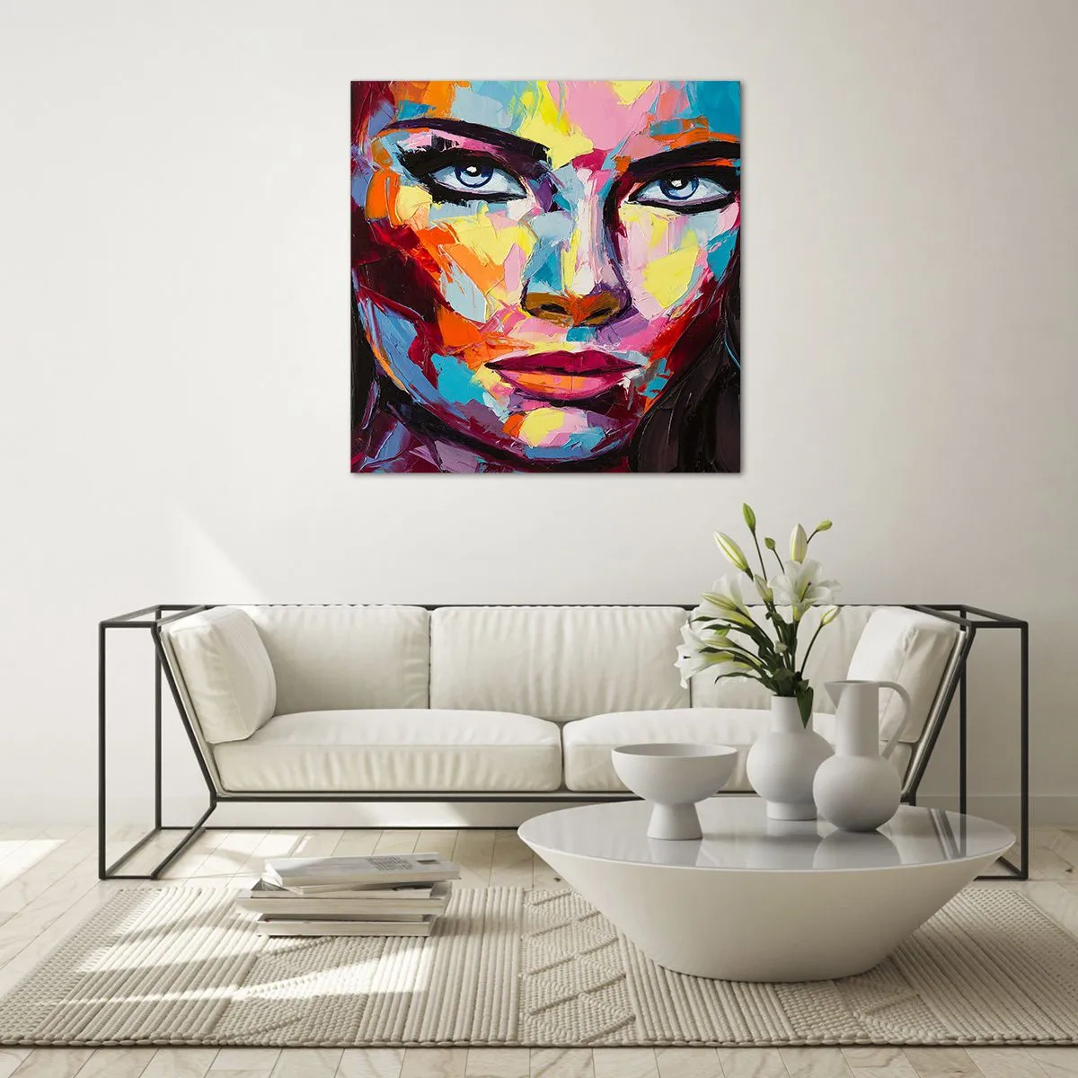Tablou pe sticlă - Un suflet plin de culoare - 60x60 cm