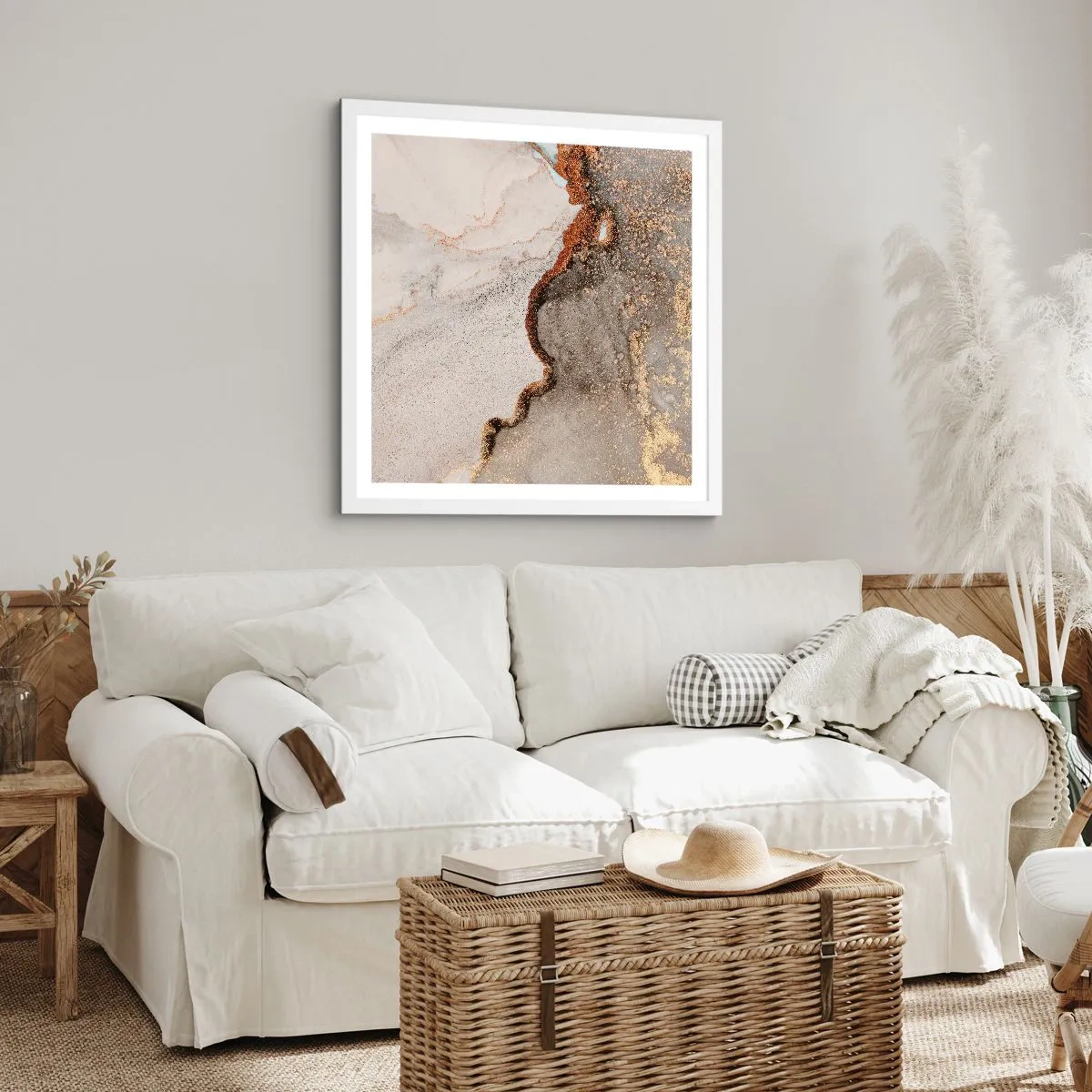 Poster în ramă albă - La granița culorilor - 60x60 cm