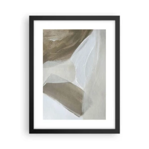 Poster în ramă neagră - Val de alb - 30x40 cm