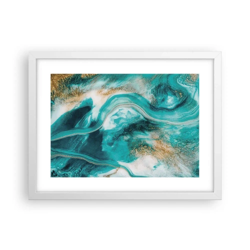 Poster în ramă albă - Râul de aur - 40x30 cm
