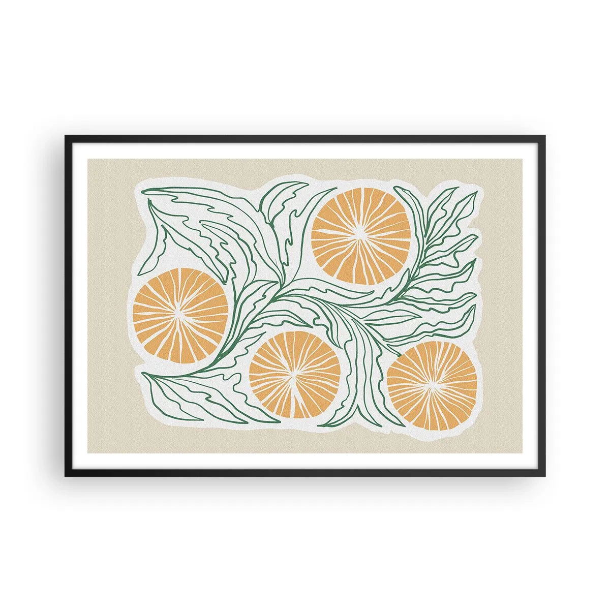 Poster în ramă neagră - Etnic cu o notă de abstracție - 100x70 cm