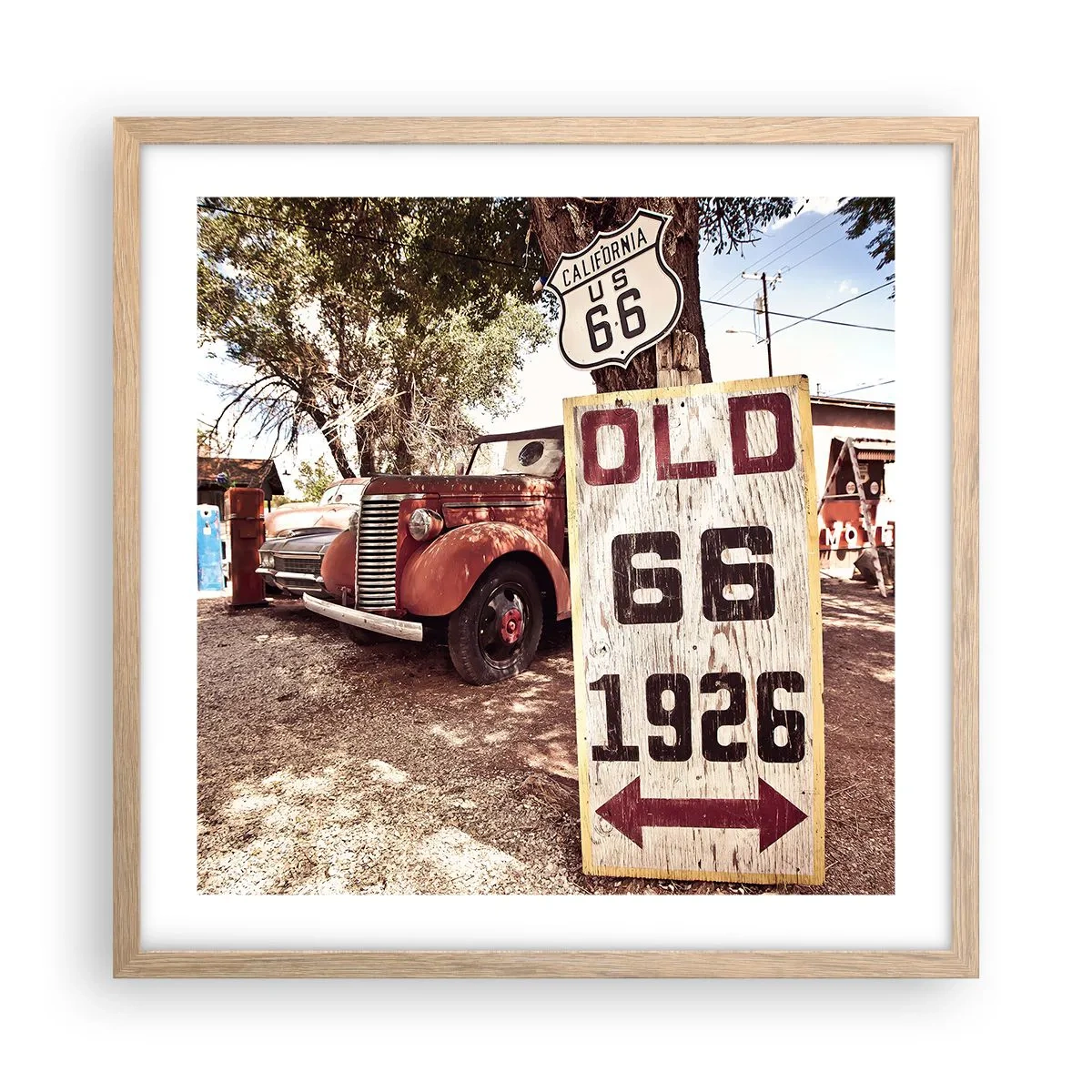 Poster în ramă de stejar deschis - O legendă provincială americană - 50x50 cm