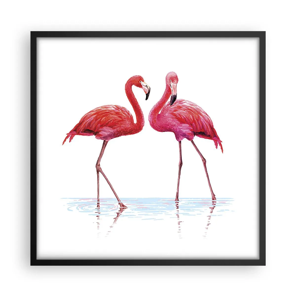 Poster în ramă neagră - Pink randez-vous - 50x50 cm