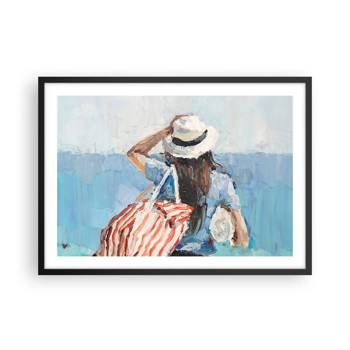 Poster în ramă neagră - Bine ați venit în concediu - 70x50 cm