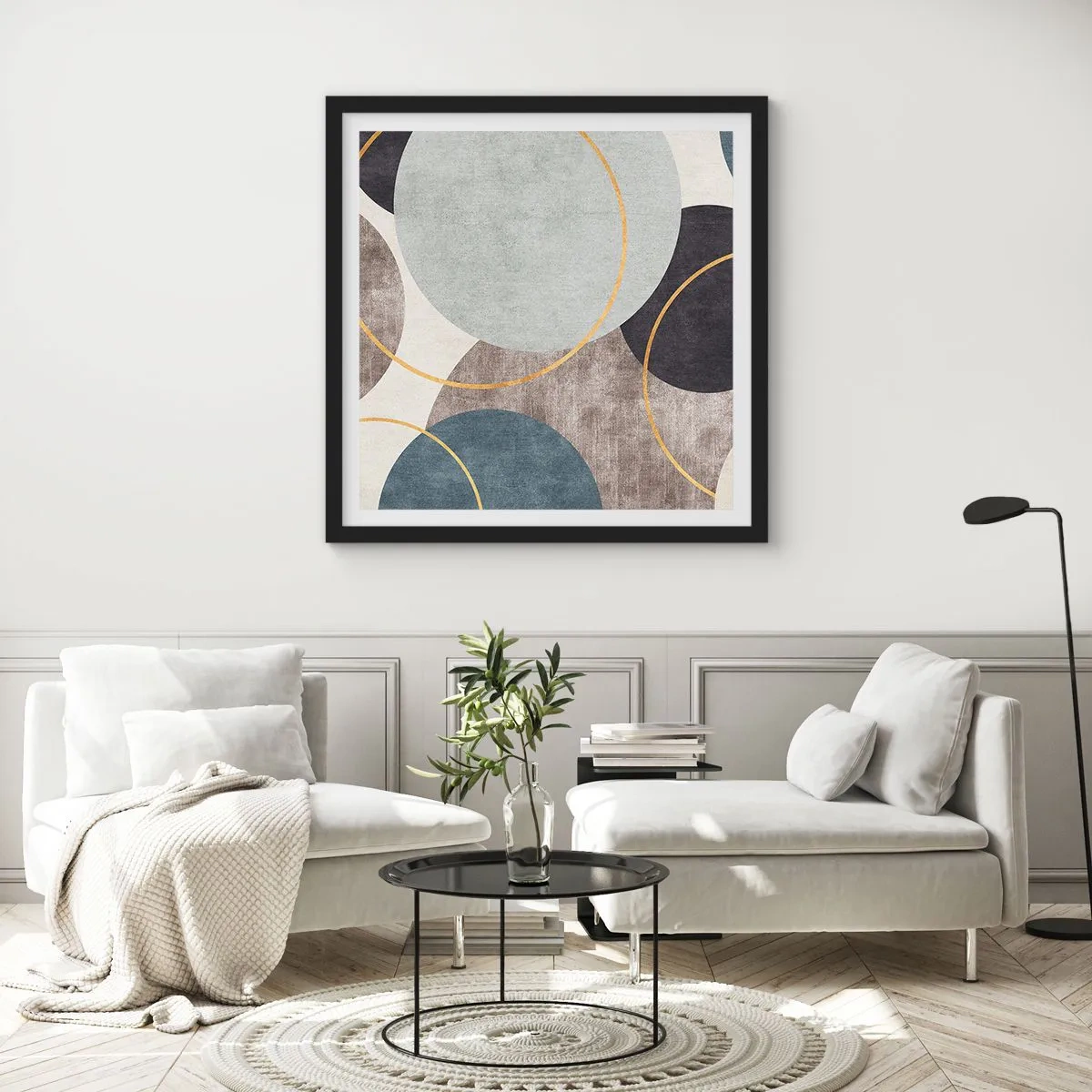 Poster în ramă neagră - Roată cu roată - 50x50 cm