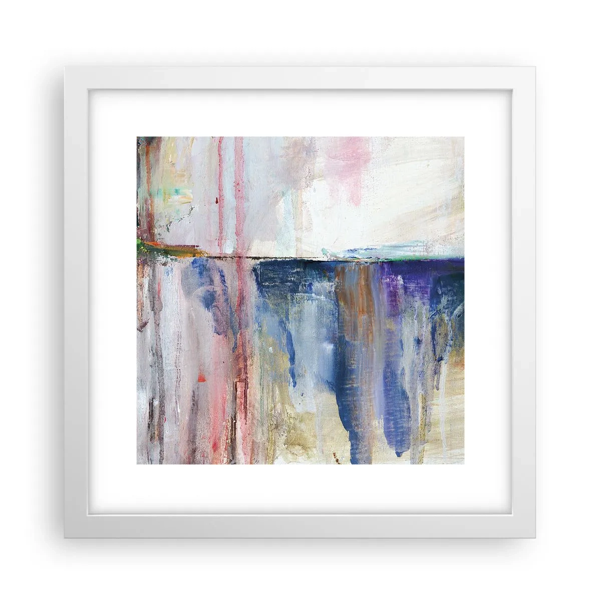 Poster în ramă albă - Impresii și asociații colorate - 30x30 cm