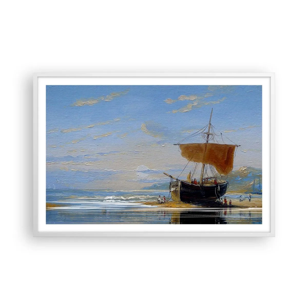 Poster în ramă albă - Apă, pământ, aer - 91x61 cm