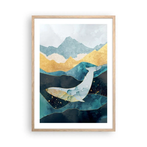 Poster în ramă de stejar deschis - Frumusețea rece a nordului - 50x70 cm