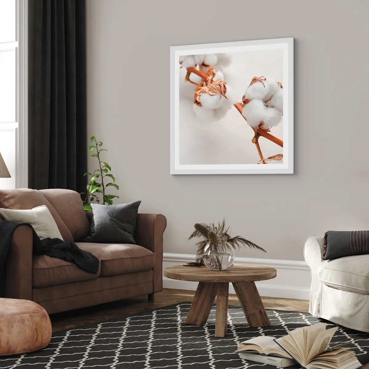 Poster în ramă albă - Numai îmbrățișări - 40x40 cm