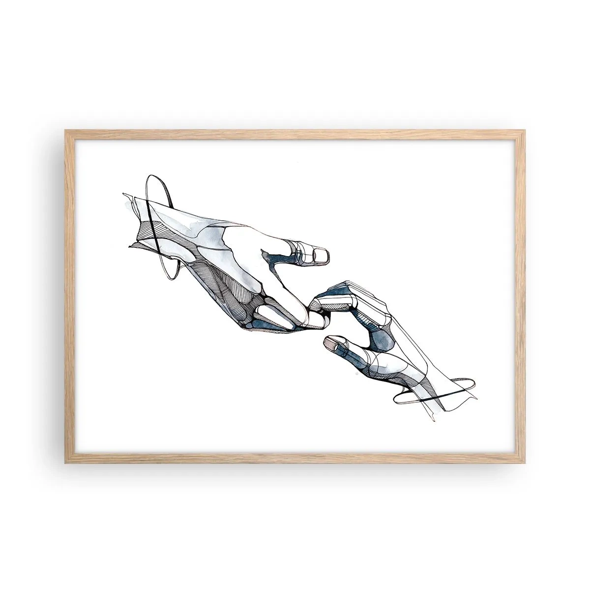 Poster în ramă de stejar deschis - Gest frumos - 70x50 cm