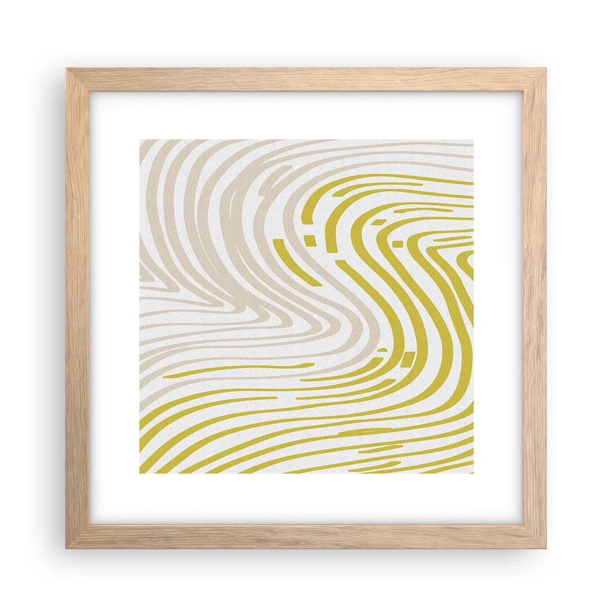 Poster în ramă de stejar deschis - Compoziție cu cambrare ușoară - 30x30 cm