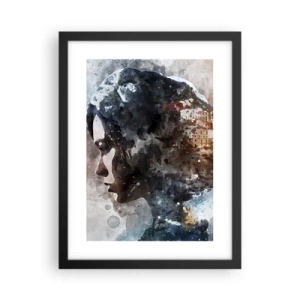 Poster în ramă neagră - Povestea unei fete cu un oraș în fundal - 30x40 cm