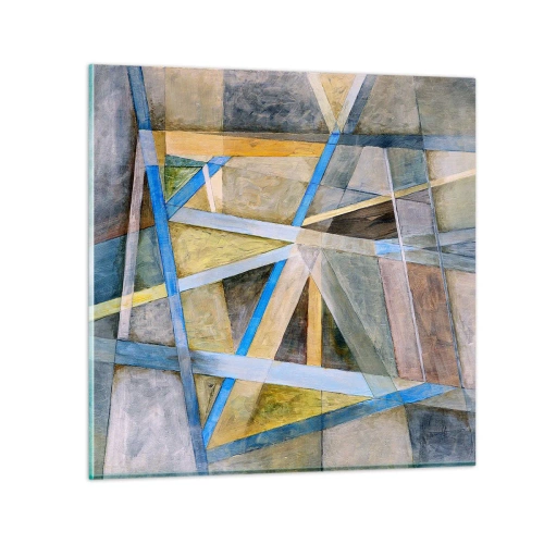 Tablou pe sticlă - Drept sau de-a curmezișul? - 30x30 cm